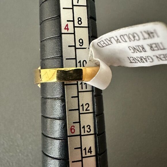 NWT Gen Garnet 14KT Gold Plated Tier Ring Size 5 - New - Picture 7 of 8